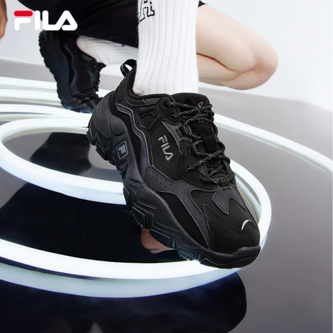 【掠夺者2】斐乐秋冬网面男女款厚底增高百搭运动跑步鞋增高老爹鞋商品图