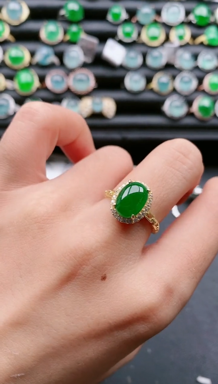 【闪购商品】翡翠戒指银S925镶嵌11111111