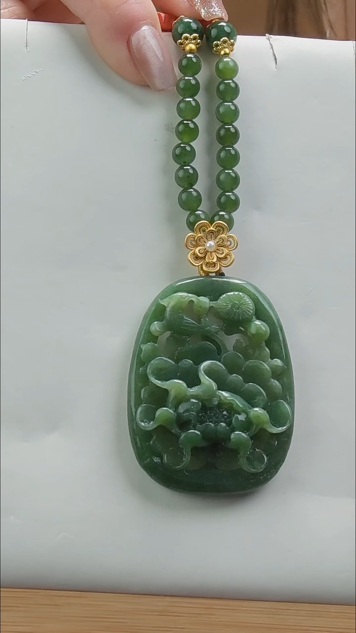 【闪购商品】和田玉（碧玉）项链未镶嵌项链