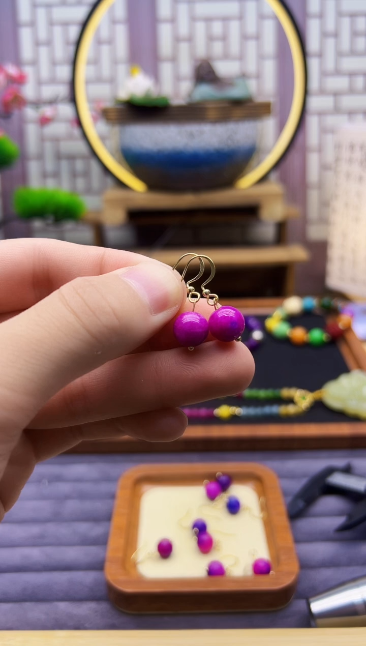 苏纪石（舒俱来）14K金镶嵌耳钉E05