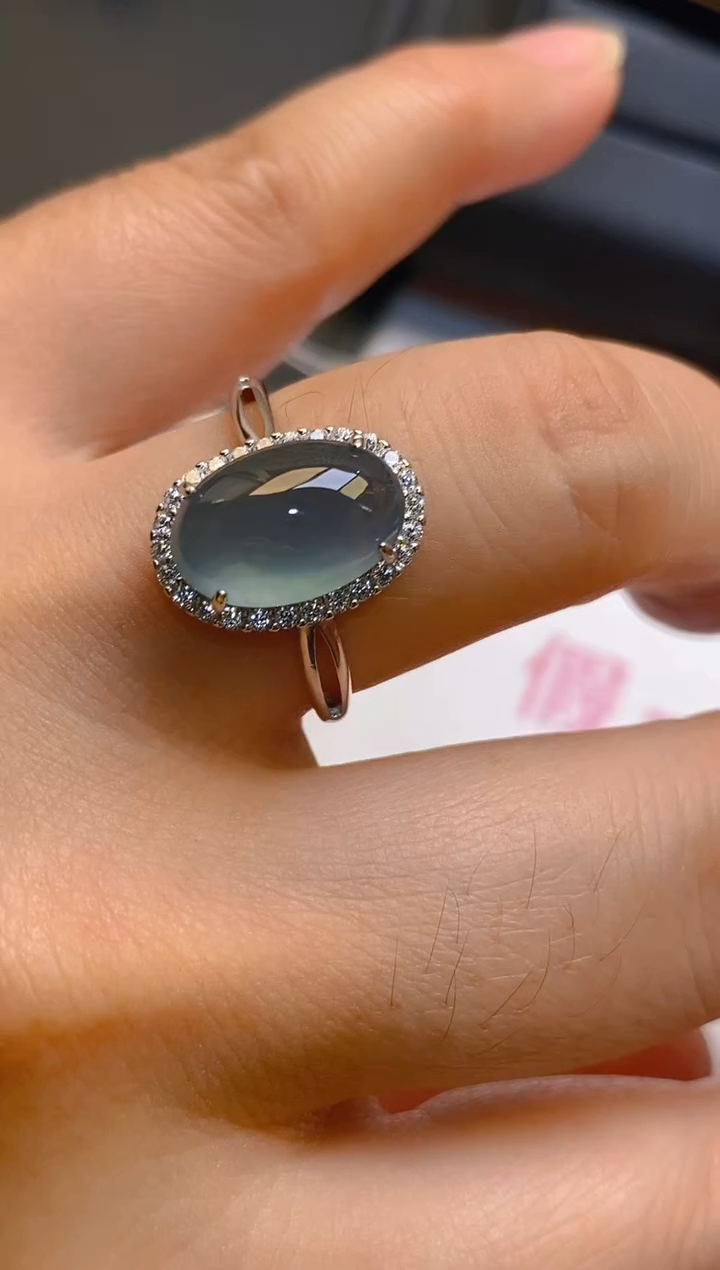 【闪购商品】翡翠耳饰银S925镶嵌天然A货翡翠1