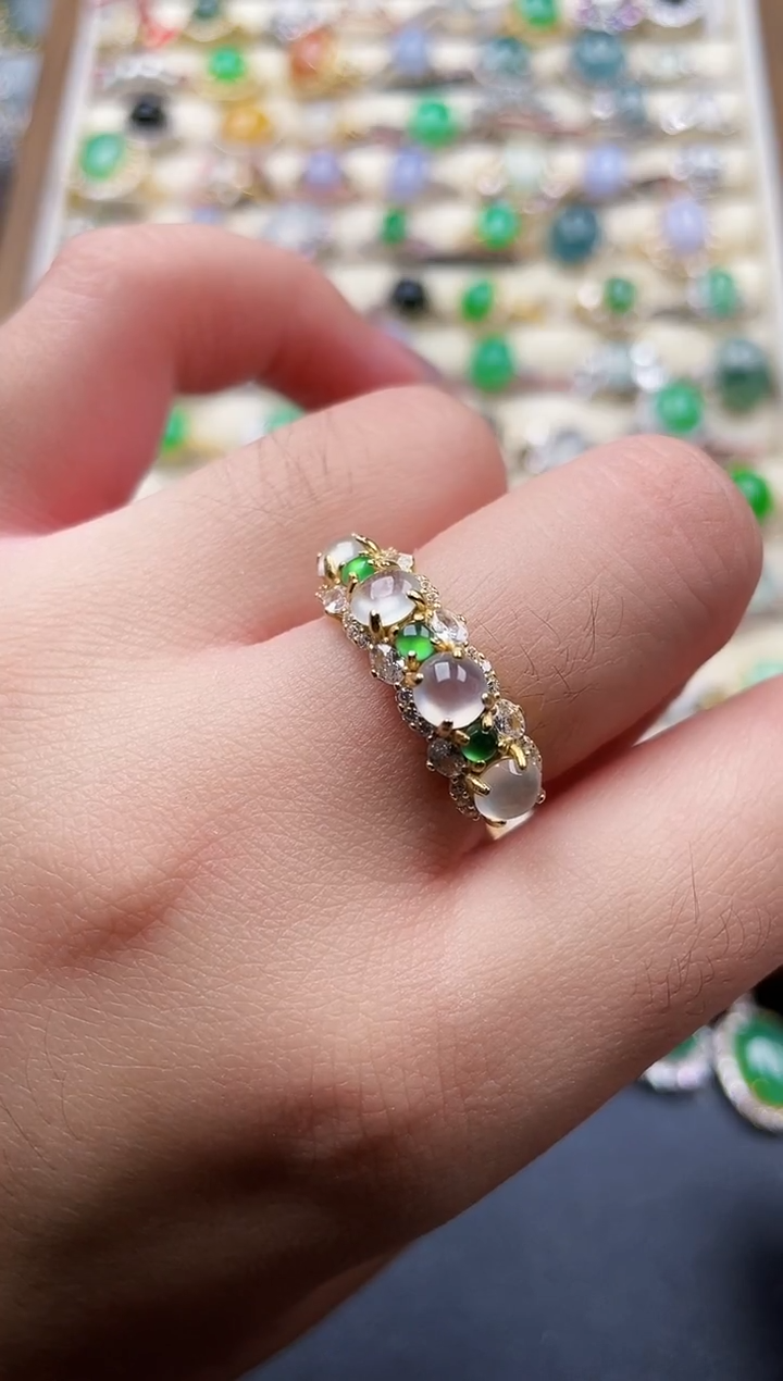 银S925镶嵌戒指翡翠62