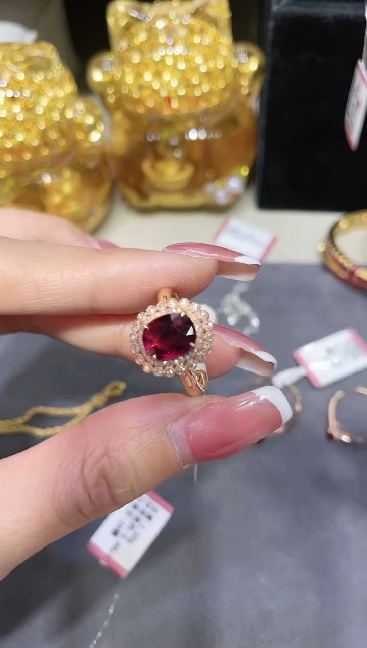 【闪购商品】碧玺戒指18K金镶嵌·