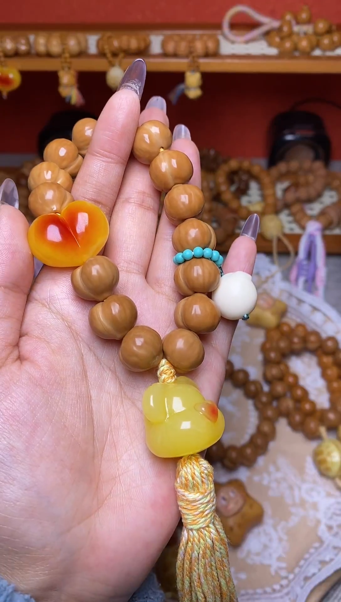 手串猴头核桃全品屁桃➕胖心熊头猫爪蓝卡黄流苏手持【5配饰款】