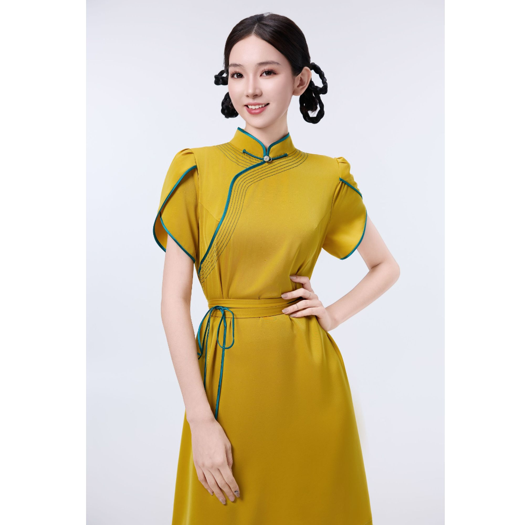 【阿泯娜】XB2541连衣裙 短袖新款特色蒙古民族女装连衣裙
