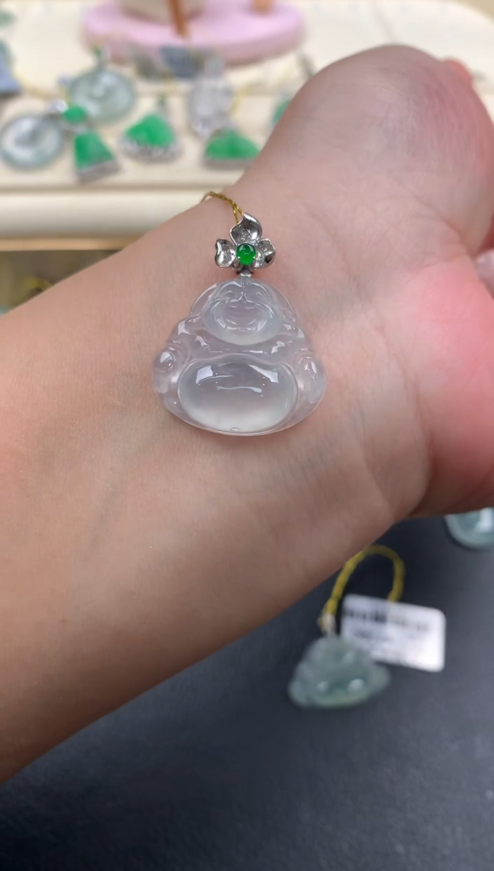 【闪购商品】翡翠颈饰18K金镶嵌D666