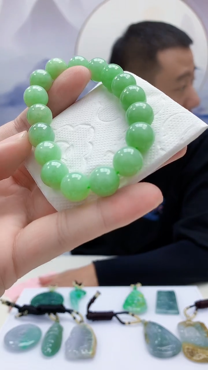 定制翡翠未镶嵌4898bb-毛货手串76