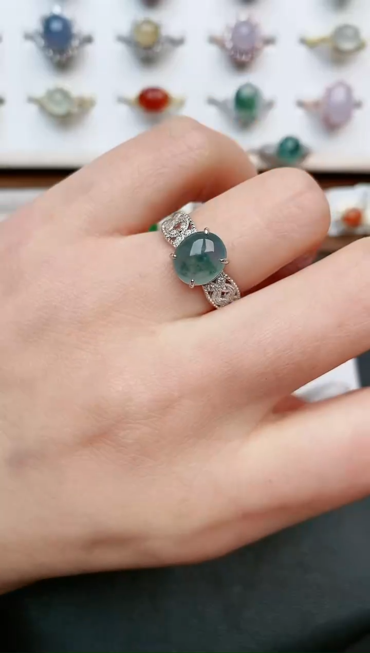 【闪购商品】翡翠戒指银S925镶嵌....