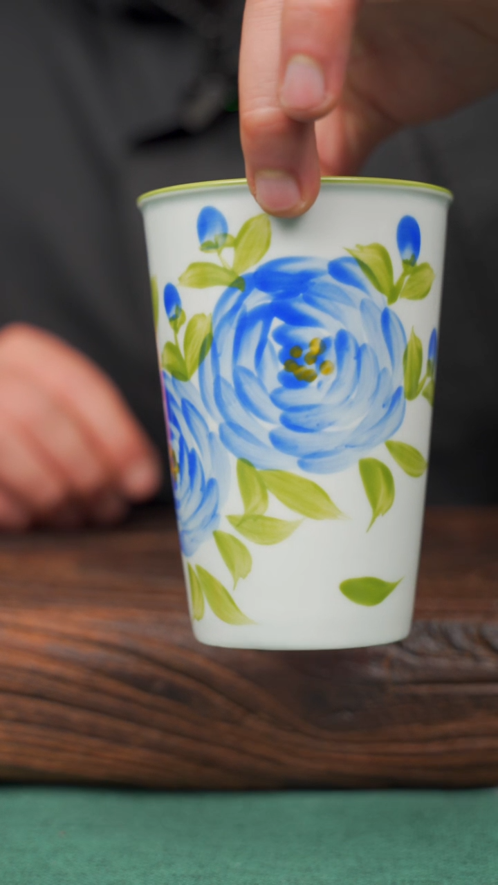 【闪购商品】瓷片106寻一缕瓷香杯釉下手工手绘瓷器