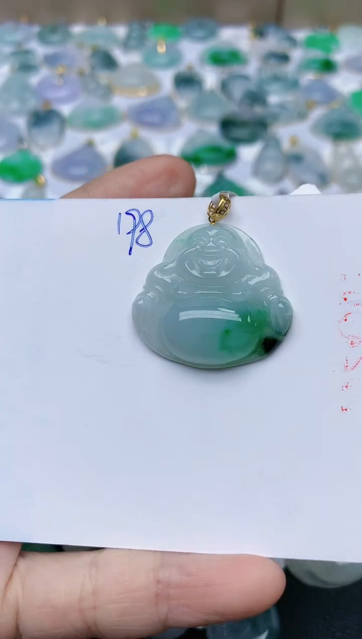 【闪购商品】翡翠颈饰18K金镶嵌天然翡翠A货    