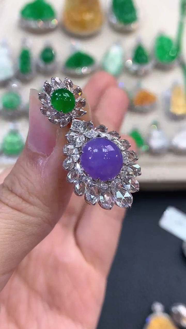 【闪购商品】翡翠吊坠(不含链)18K金镶嵌D61    有色差