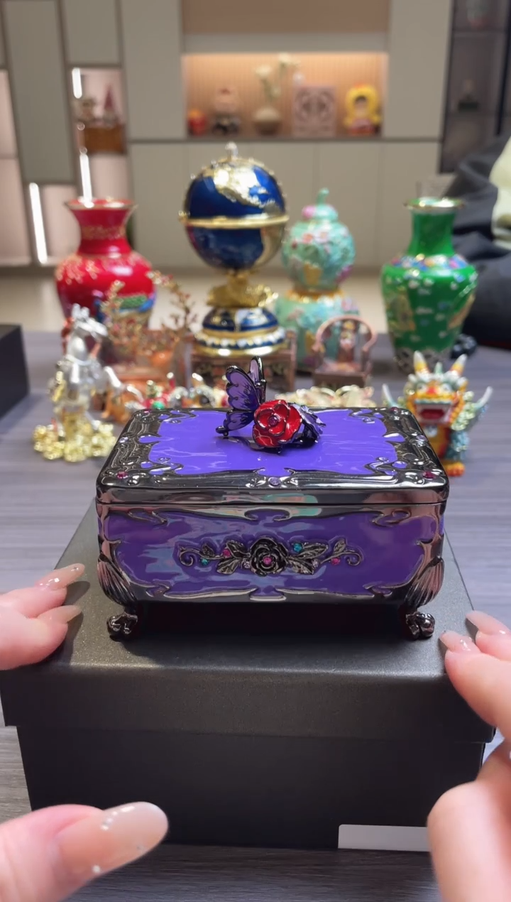 摆件七宝烧珐琅彩首饰盒