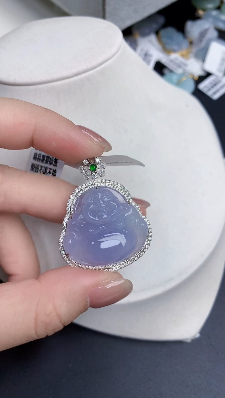 【闪购商品】翡翠颈饰18K金镶嵌天然缅甸翡翠A货