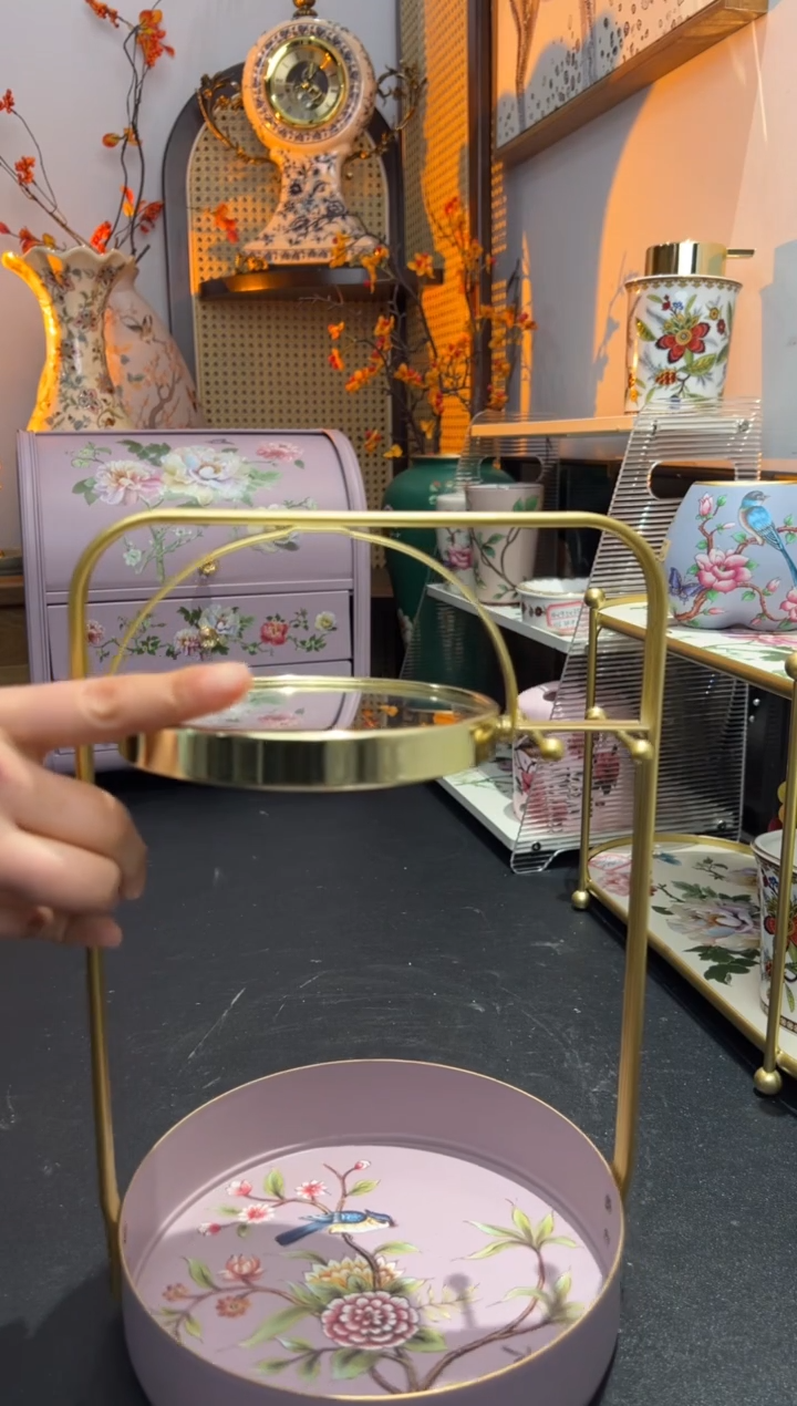 外贸陶瓷家居百货-带镜子收纳架