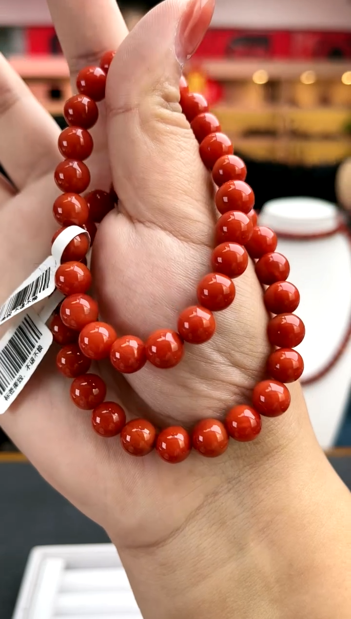 【闪购商品】南红玛瑙卡8瓦西锦红单圈-多样性发一件未镶嵌一件25