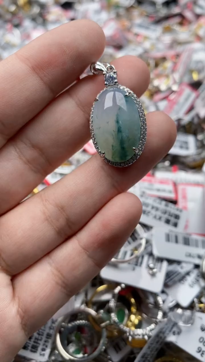 【闪购商品】翡翠戒指银S925镶嵌101010-1