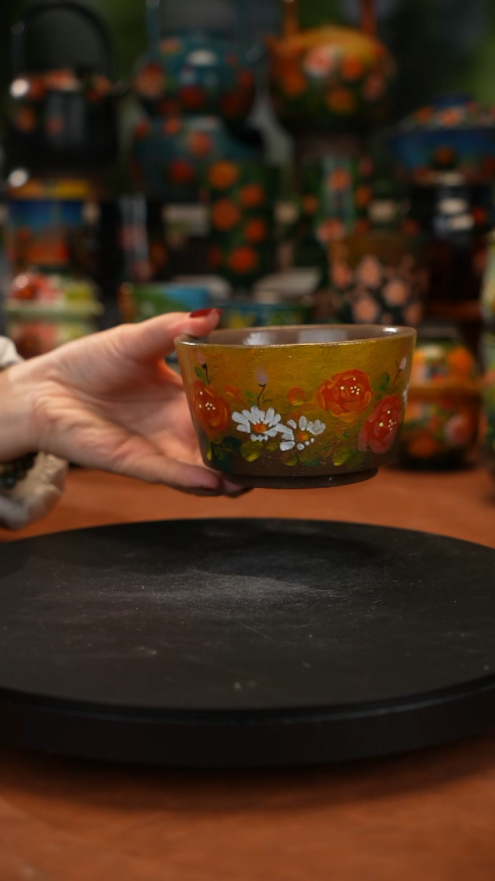 紫砂油画手绘釉下彩