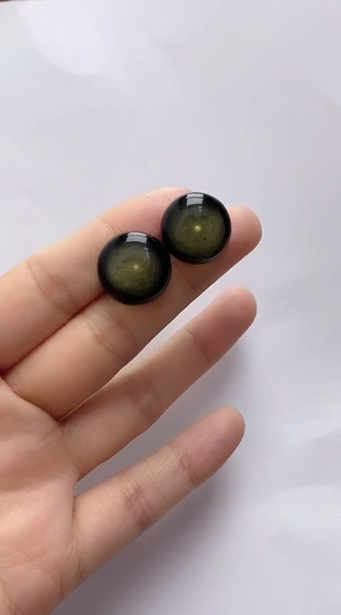 【闪购商品】琥珀裸石银S925镶嵌琥珀耳钉