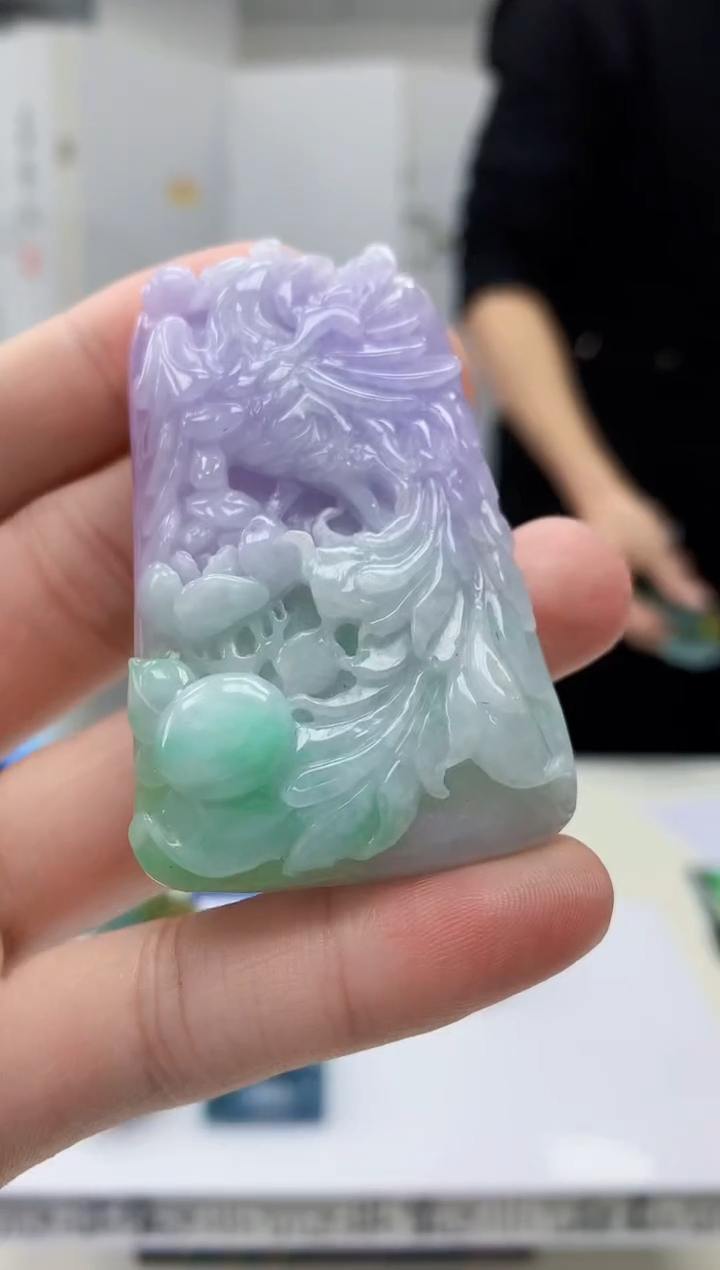 【闪购商品】定制翡翠未镶嵌5157bb-毛货挂件67