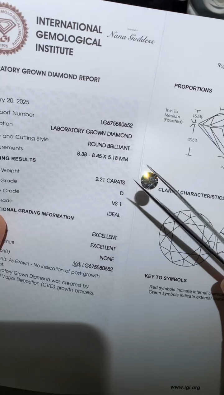 【闪购商品】实验室培育钻石裸石未镶嵌2.21D675580652