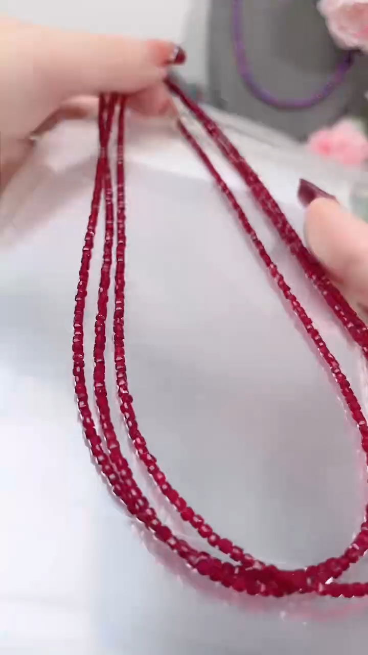 颈饰银S925镶嵌红宝石姨妈99