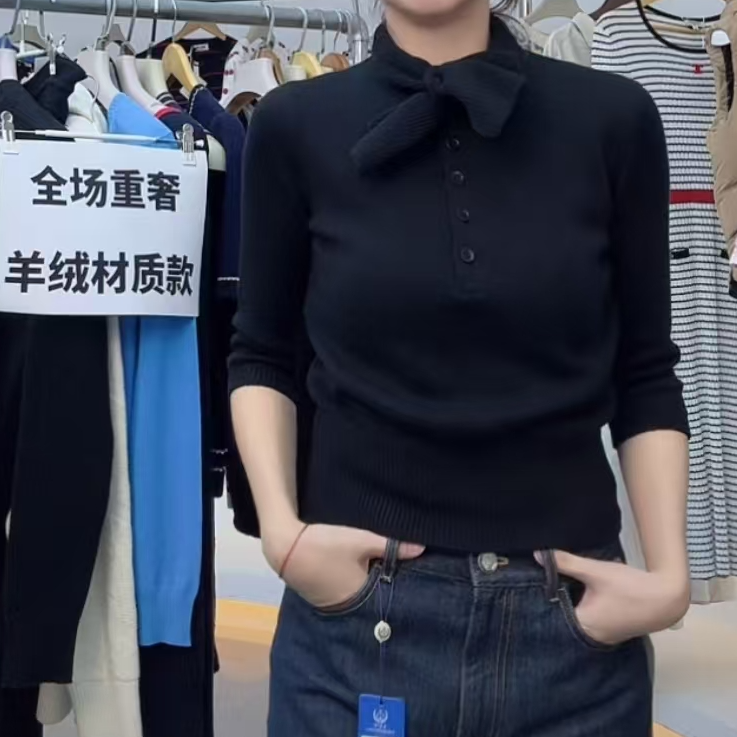 未使用 DIOR/迪奥 【全新】Dior迪奥黑色小蜜蜂刺绣上衣F34