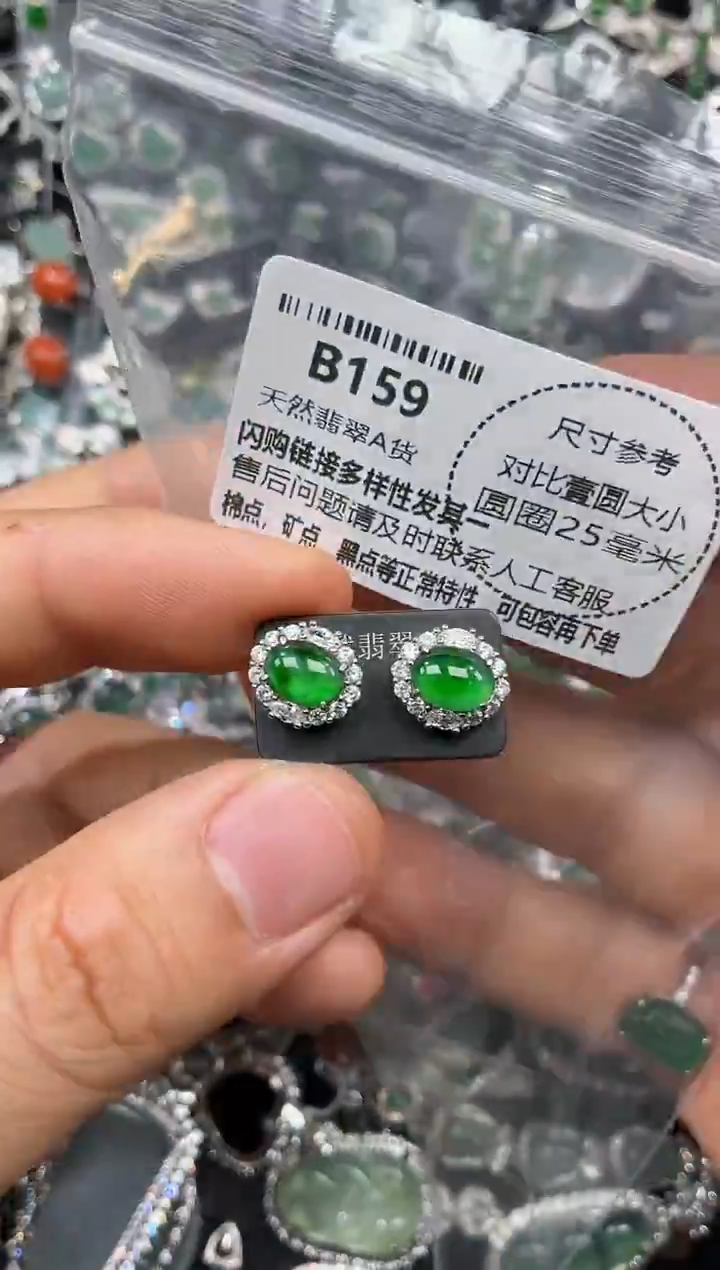 颈饰未镶嵌翡翠B159耳钉