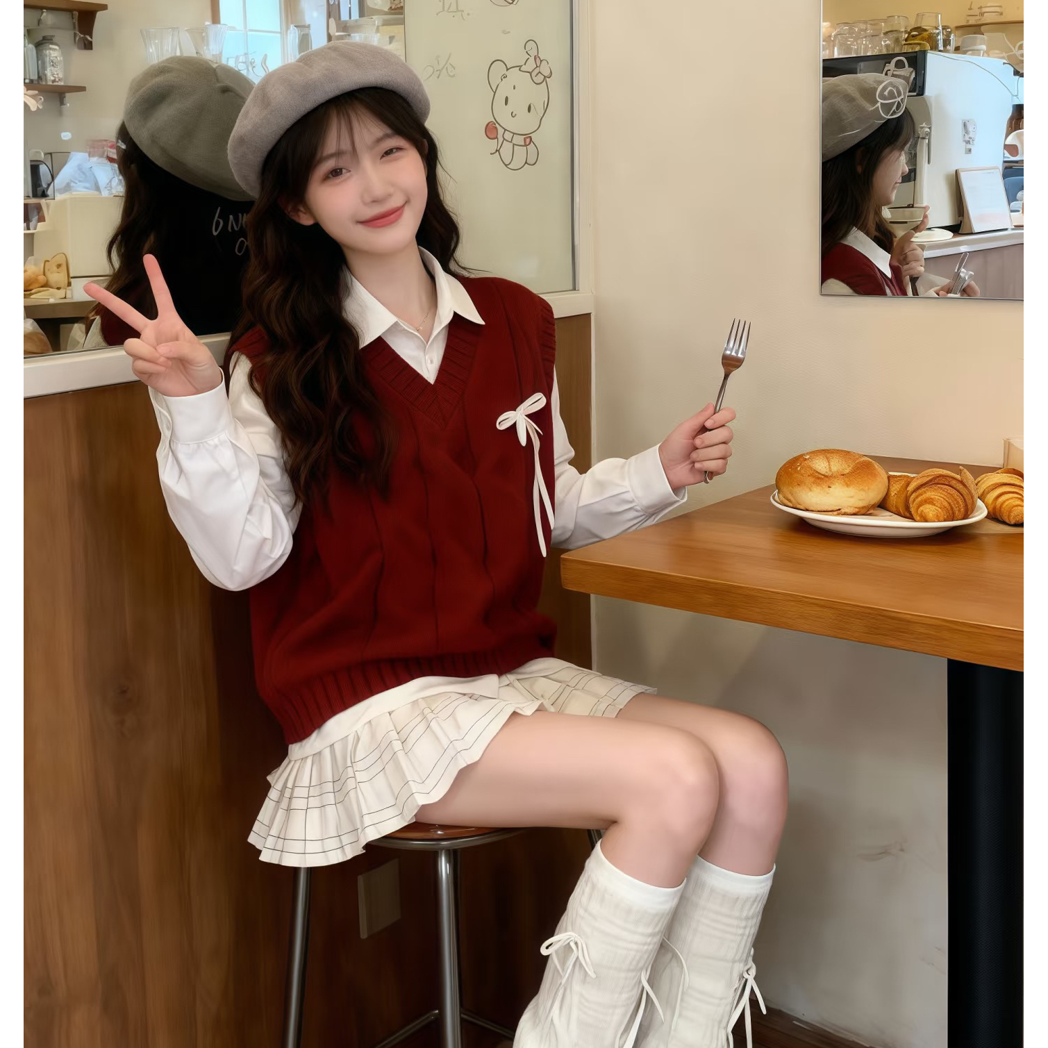 01-50秋冬款毛衣马甲韩版百搭复古费尔岛甜美小香宽松