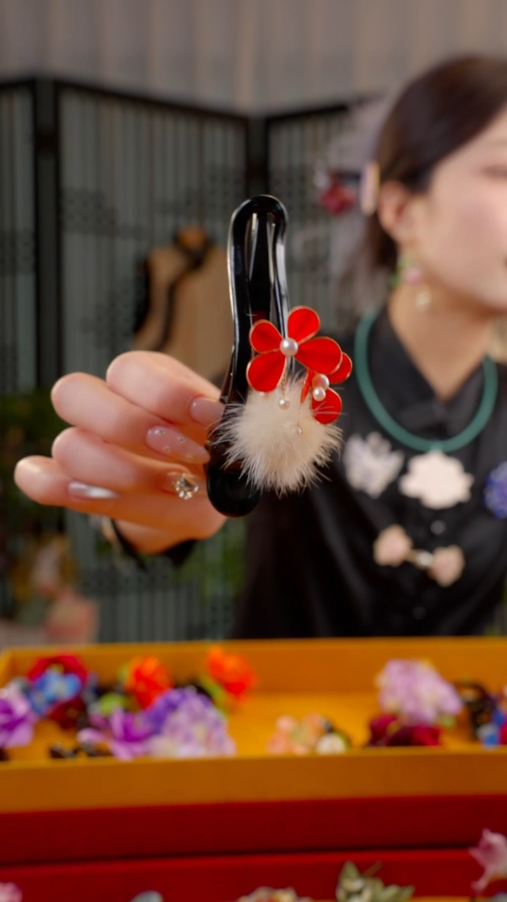 刺绣非遗苏绣绒花