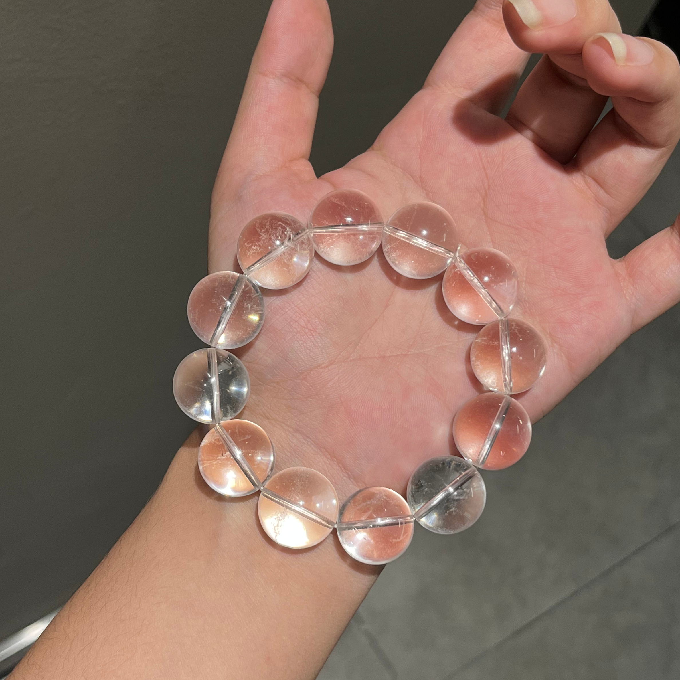 天然水晶白水晶18mm手串