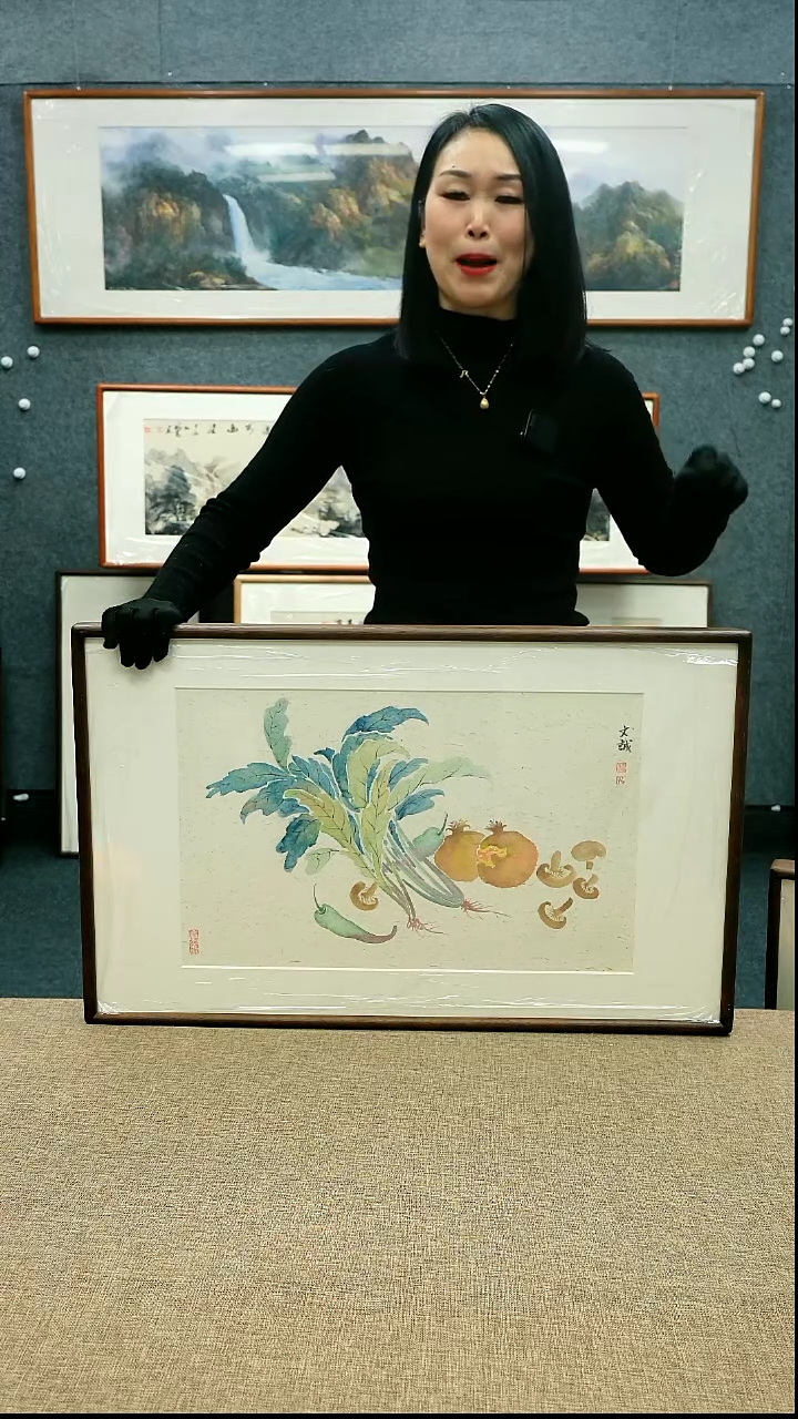 【闪购商品】国画放漏/文诚48*77带框