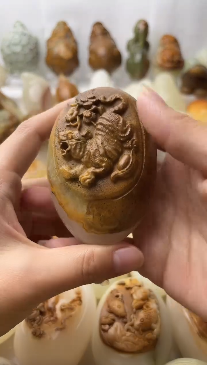 石材方解石棉纹正常不退换虎微瑕