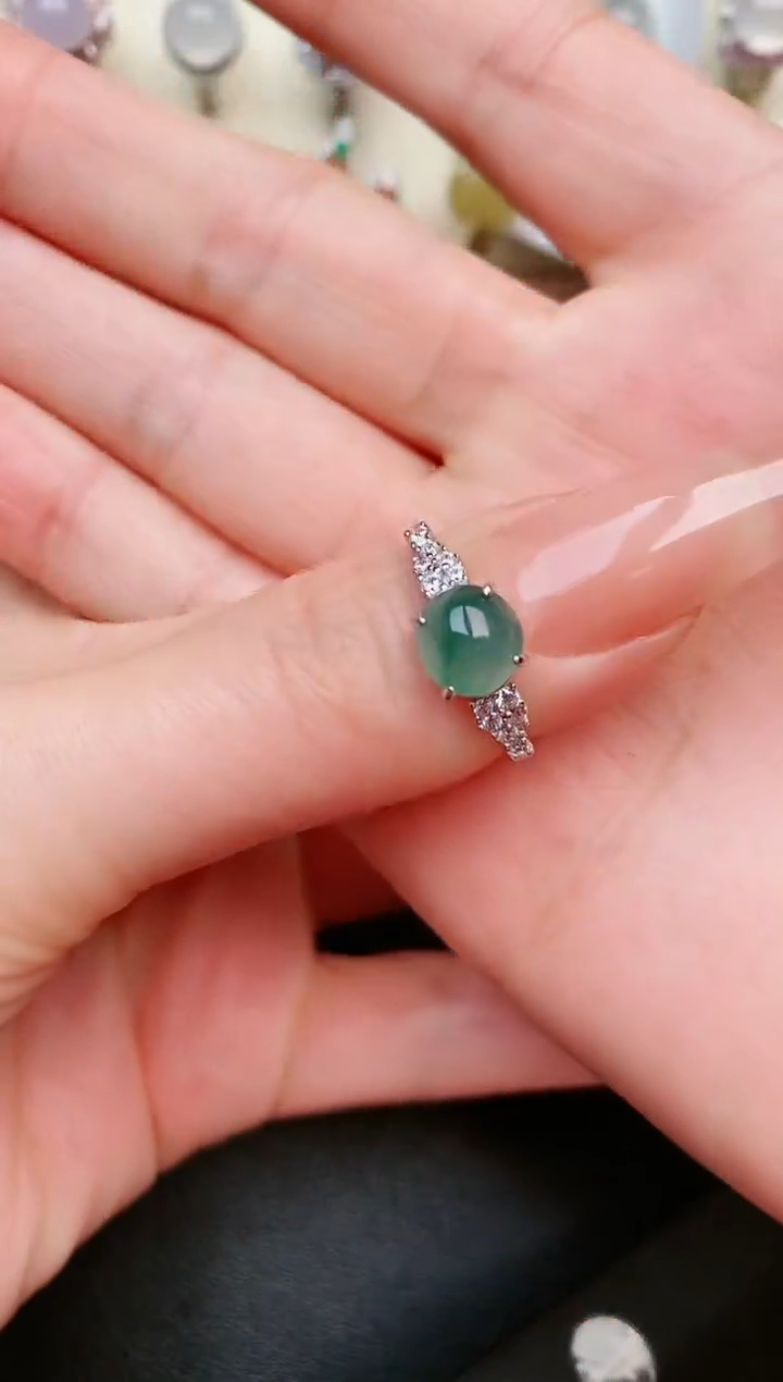 【闪购商品】翡翠戒指银S925镶嵌....