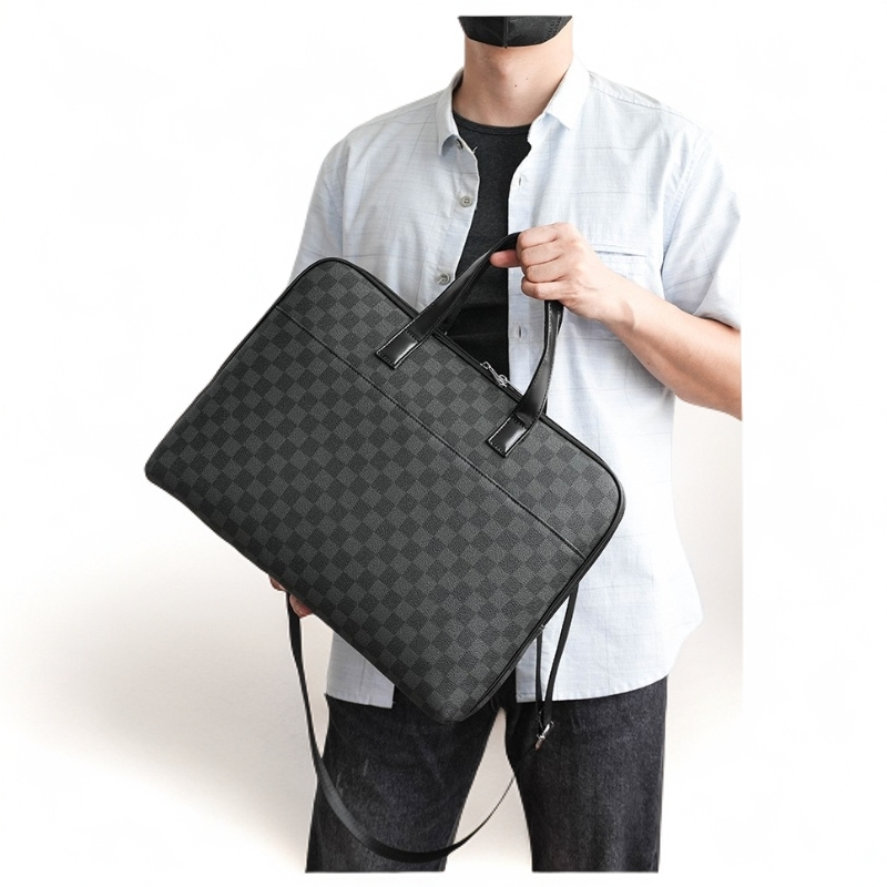 男士牛皮手提包商务牛皮复古欧美时尚简约休闲单肩电脑公文包潮包