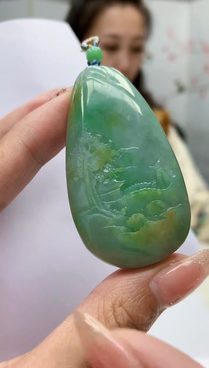 【闪购商品】定制翡翠未镶嵌4989mm-毛货挂件119