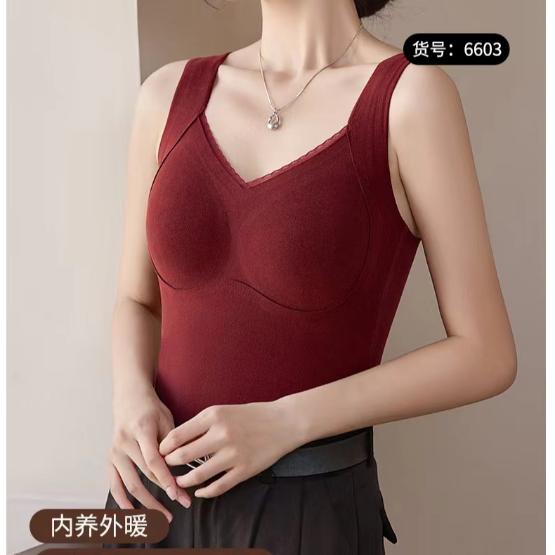 蕾丝边德绒背心---