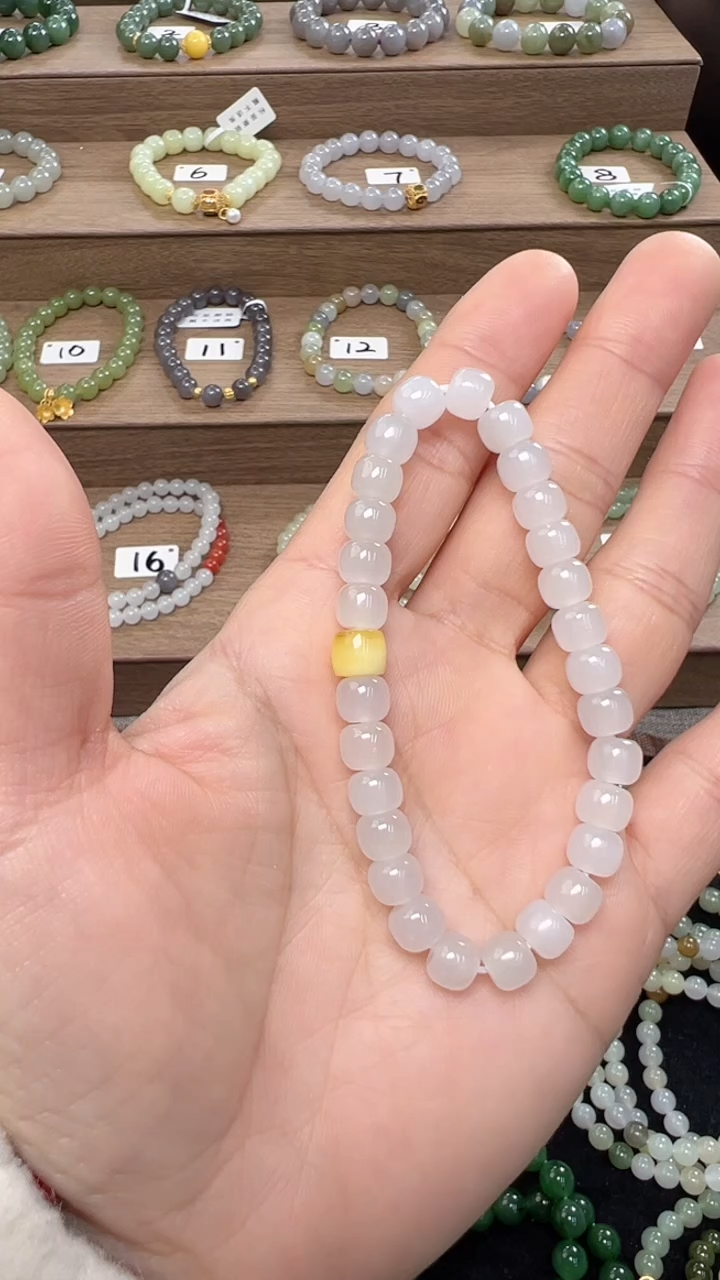 【闪购商品】和田玉手串未镶嵌7m脂白