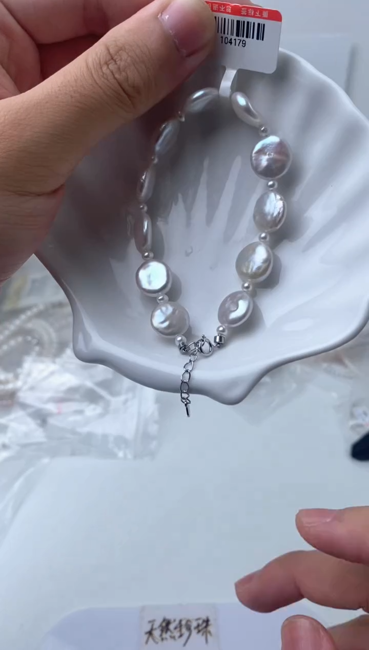颈饰银S925镶嵌淡水珍珠104179