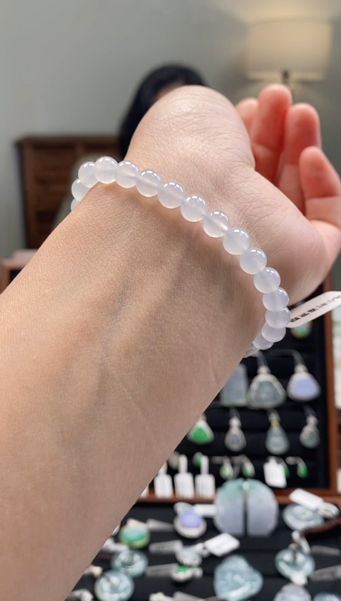 【闪购商品】翡翠手链未镶嵌白冰