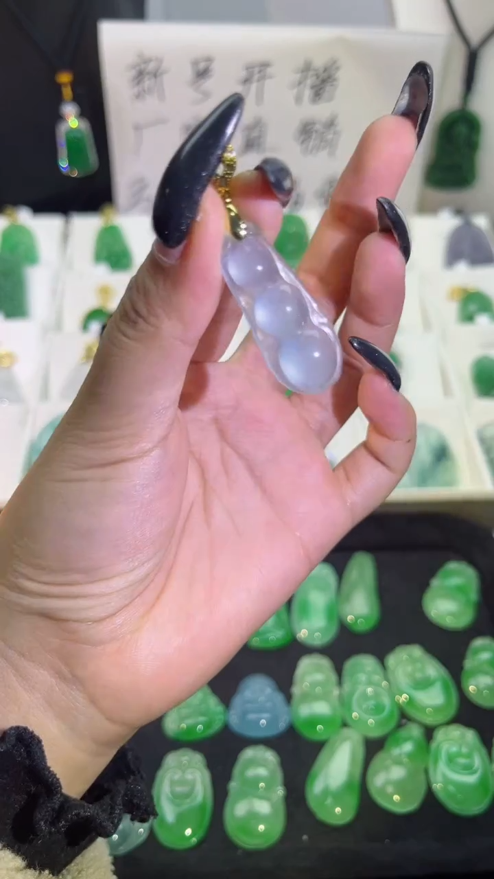 【闪购商品】翡翠手串银S925镶嵌翡翠颈饰925银镶嵌天然翡翠吊坠