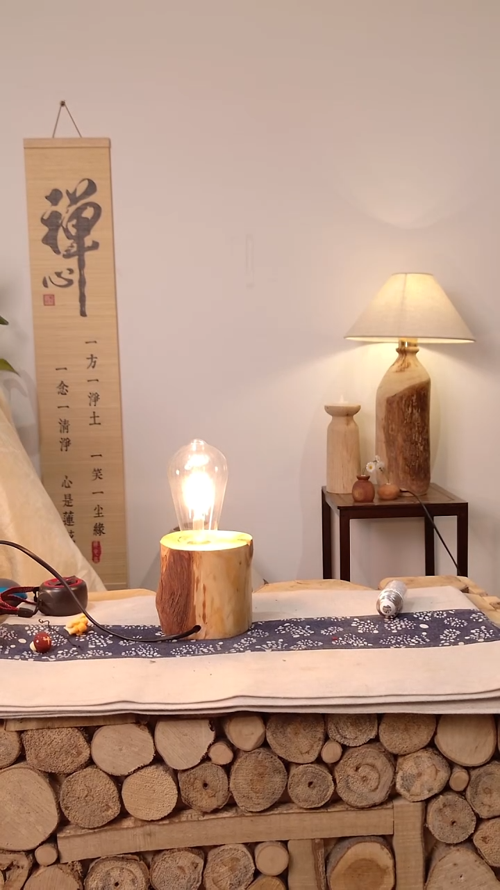 木江****护实木台灯侘寂风装饰品