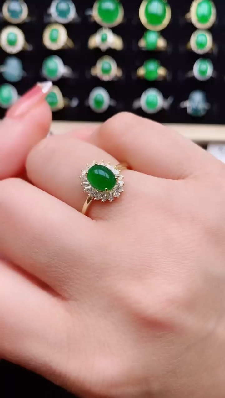 【闪购商品】翡翠戒指银S925镶嵌12121