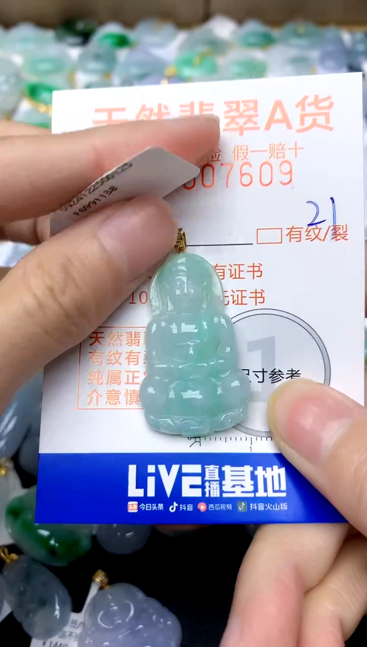 【闪购商品】翡翠颈饰18K金镶嵌21天然A货翡翠