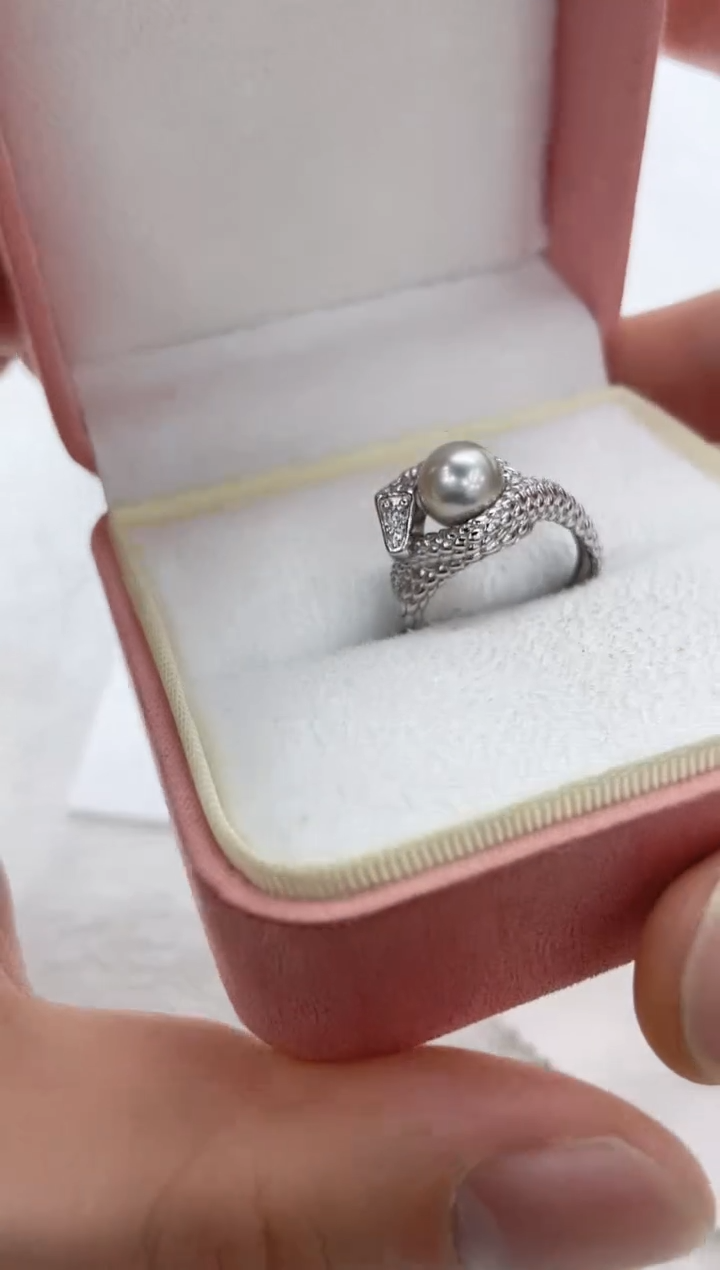 【闪购商品】海水珍珠戒指银S925镶嵌海水珍珠戒指