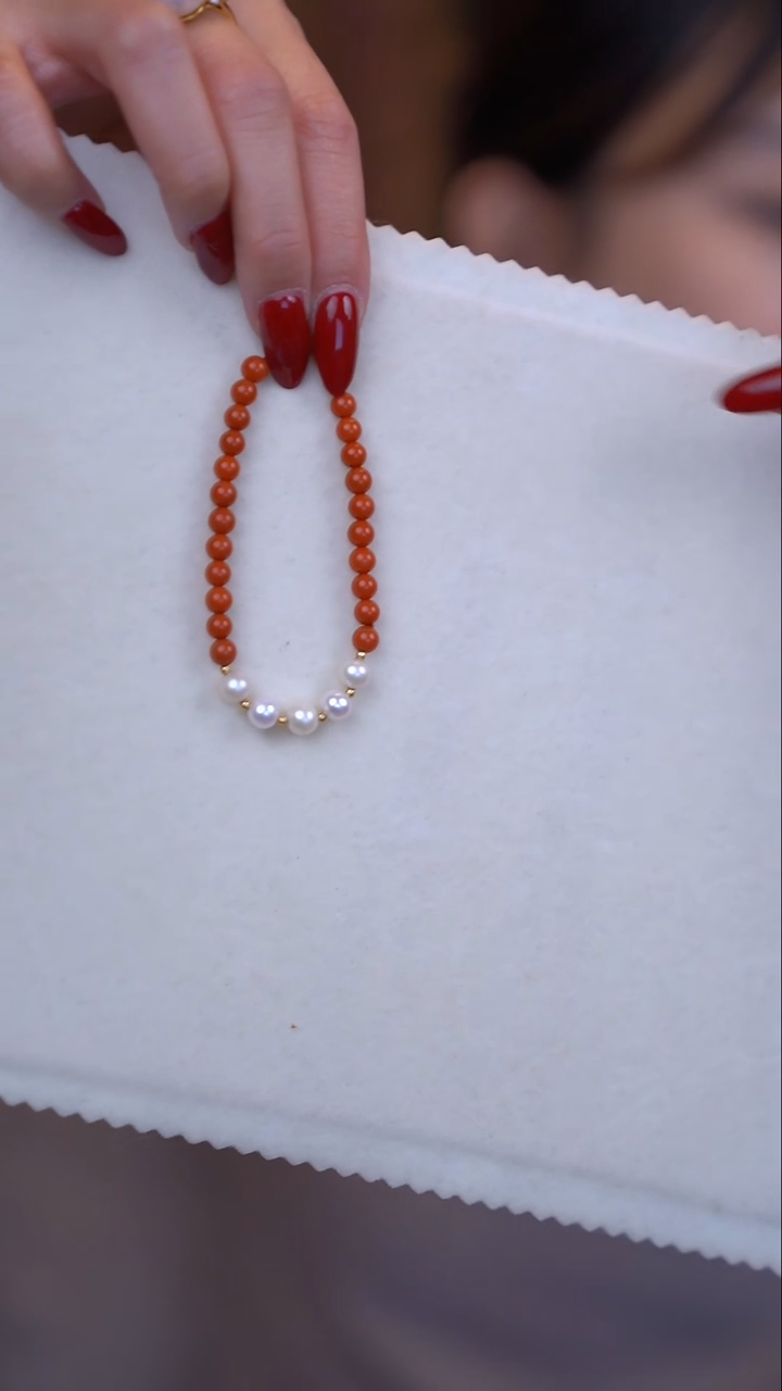 【闪购商品】淡水珍珠手绳18K金镶嵌18k淡水无核珍珠手链