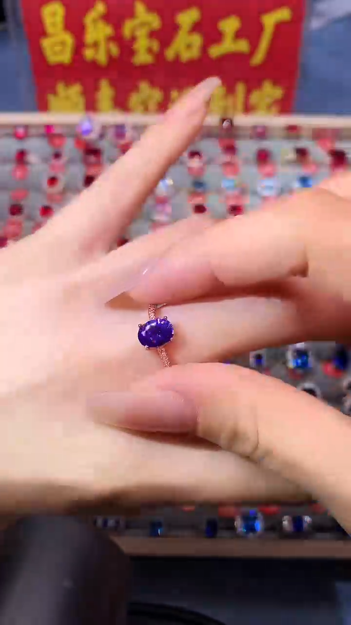 【闪购商品】紫晶戒指银S925镶嵌11111