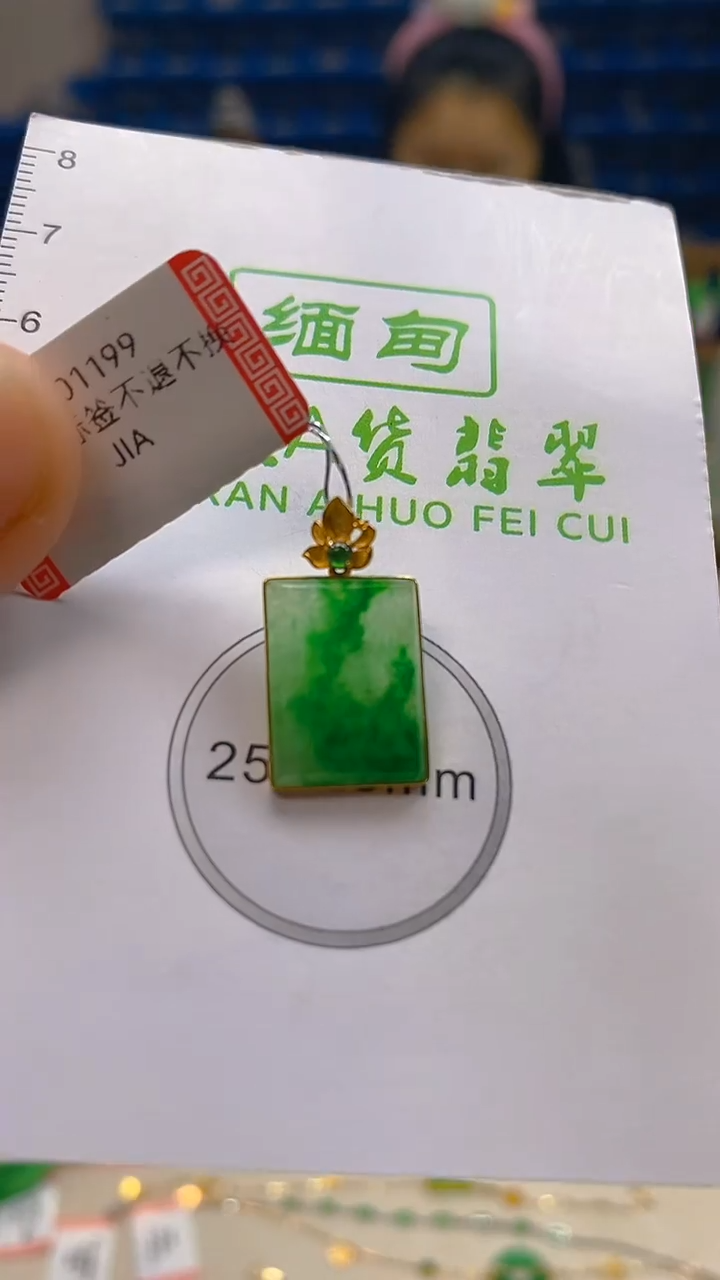 颈饰18K金镶嵌翡翠新号开播 全场乱卖