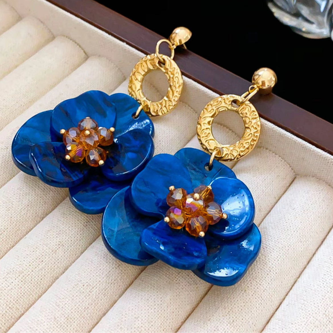 合金合成锆石耳饰 耳钉复古古风优雅耳坠民族风欧美风耳饰-5160