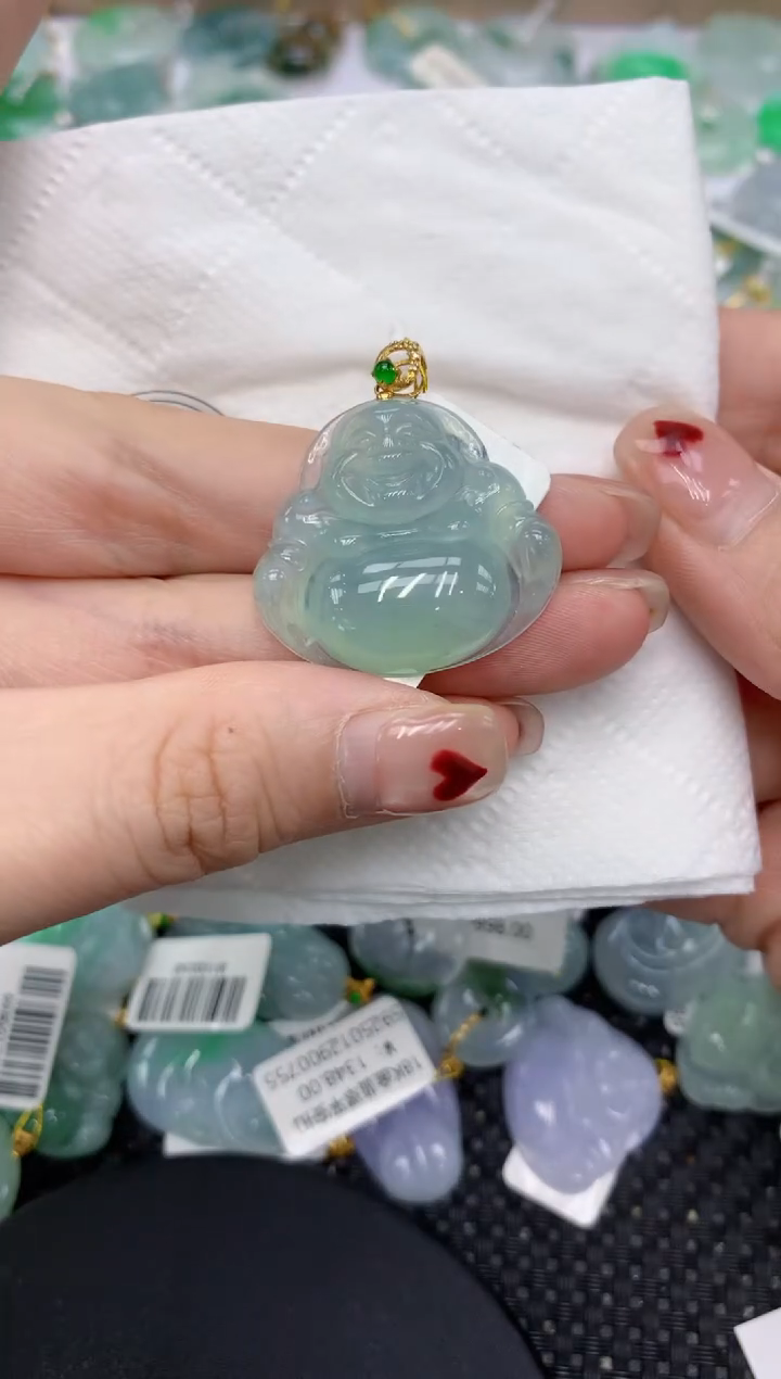翡翠18K金镶嵌颈饰1111111
