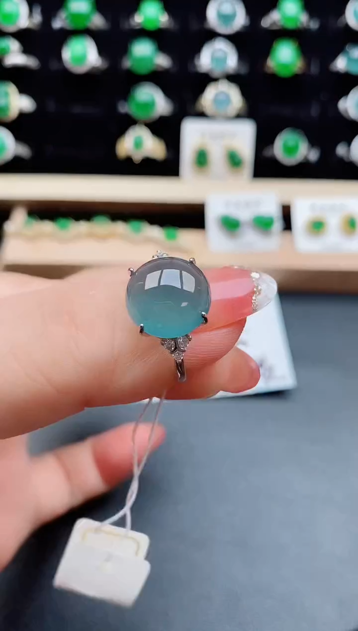 【闪购商品】翡翠戒指银S925镶嵌12121